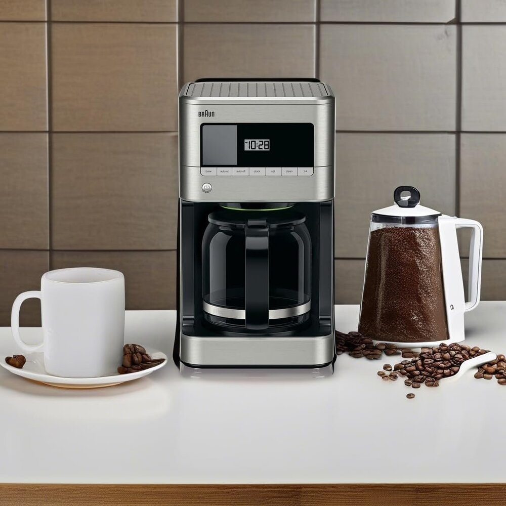 Braun BrewSense 12 cup Drip Coffee Maker, Stainless Steel, KF7070